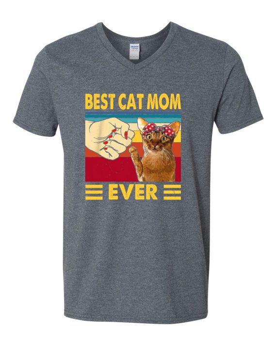 BEST CAT MOM  - T-shirt Col V Pour Adultes