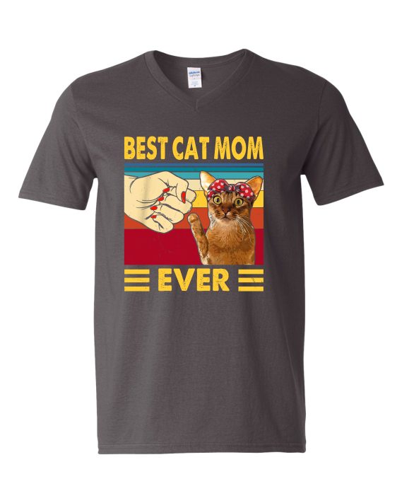 BEST CAT MOM  - T-shirt Col V Pour Adultes