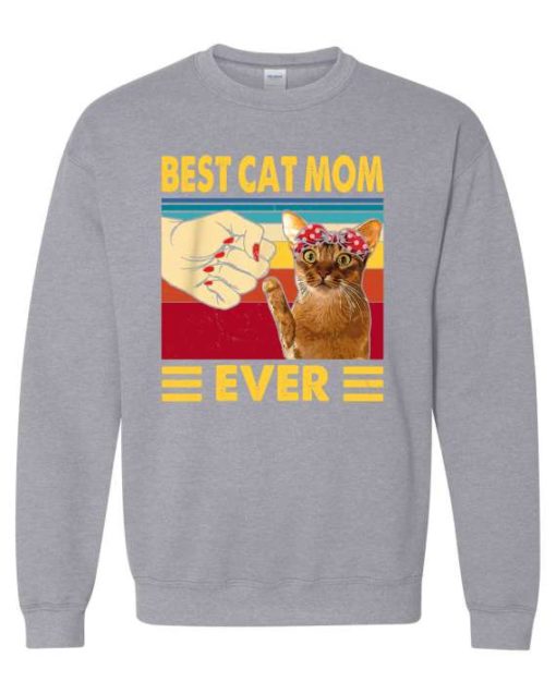 BEST CAT MOM  - Adult Crew Neck Sweatshirt (Unisex)