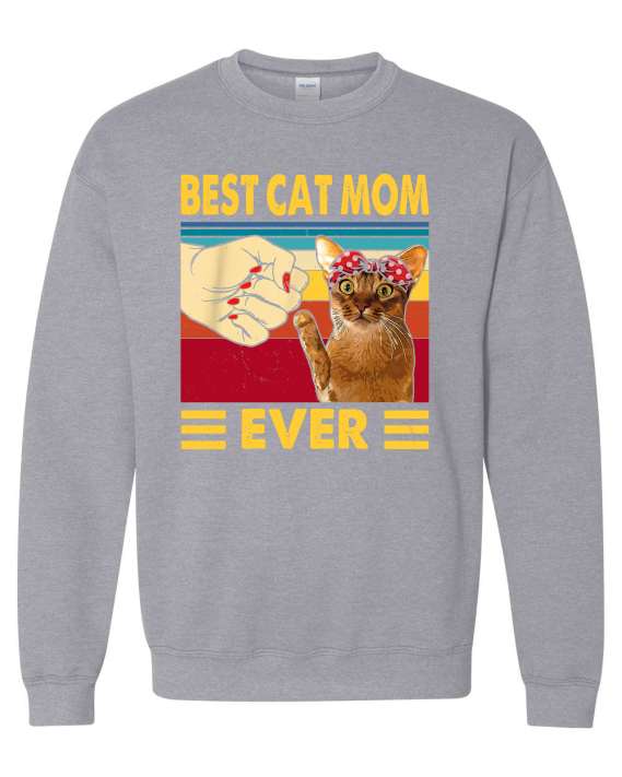 BEST CAT MOM  - Cotton Ouaté Col Rond (Unisexe) Pour Adultes