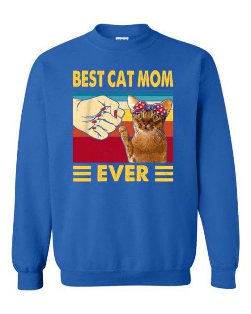BEST CAT MOM  - Adult Crew Neck Sweatshirt (Unisex)