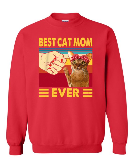 BEST CAT MOM  - Cotton Ouaté Col Rond (Unisexe) Pour Adultes
