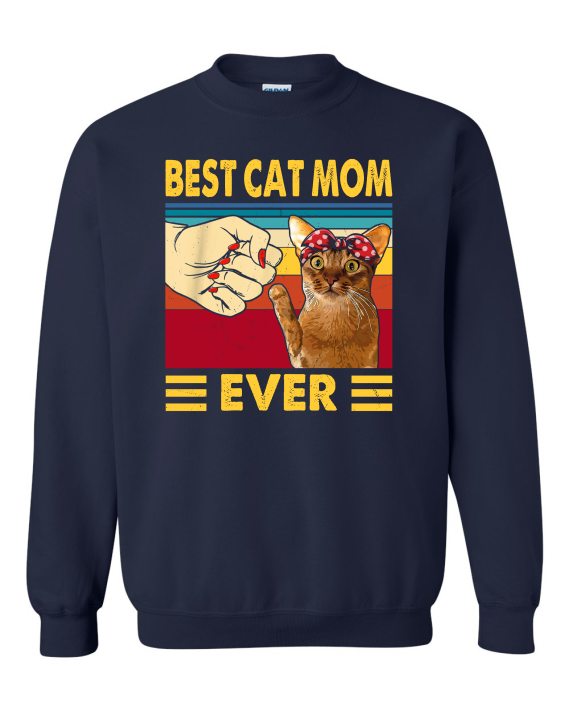 BEST CAT MOM  - Cotton Ouaté Col Rond (Unisexe) Pour Adultes