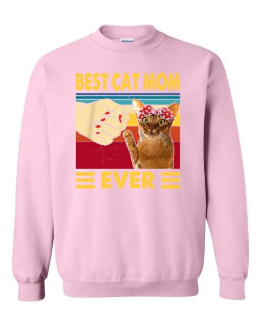 BEST CAT MOM  - Adult Crew Neck Sweatshirt (Unisex)