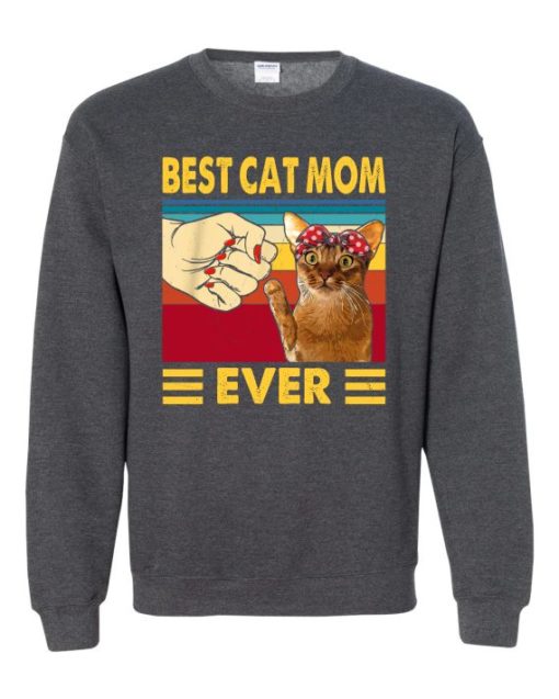 BEST CAT MOM  - Adult Crew Neck Sweatshirt (Unisex)