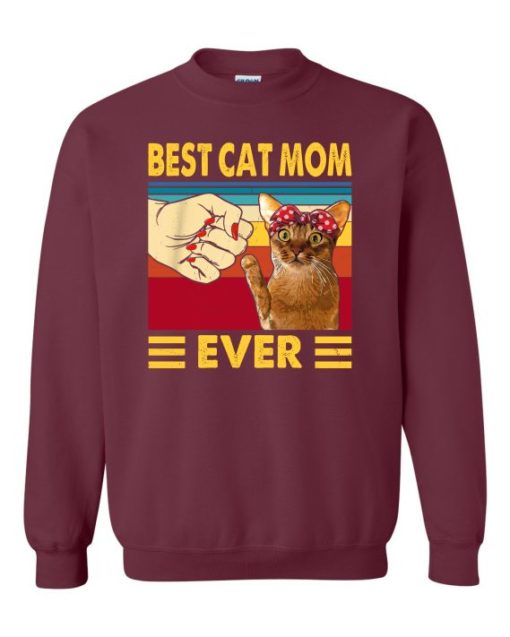 BEST CAT MOM  - Adult Crew Neck Sweatshirt (Unisex)