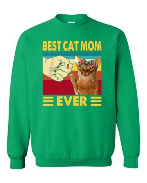 BEST CAT MOM  - Adult Crew Neck Sweatshirt (Unisex)