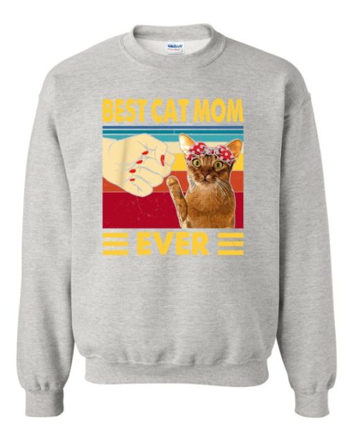 BEST CAT MOM  - Adult Crew Neck Sweatshirt (Unisex)