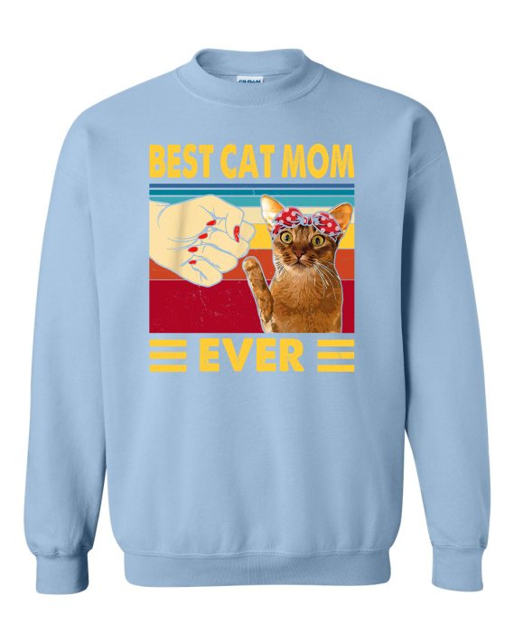 BEST CAT MOM  - Cotton Ouaté Col Rond (Unisexe) Pour Adultes