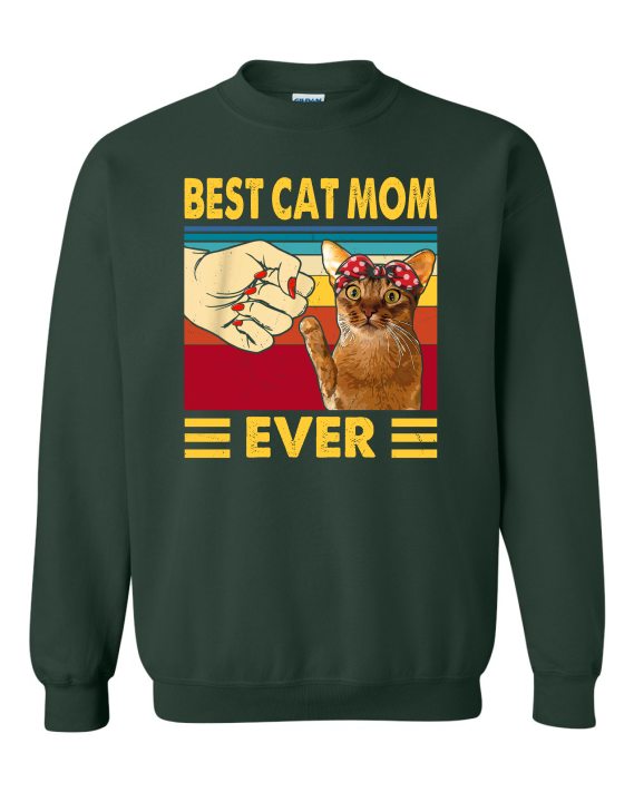 BEST CAT MOM  - Cotton Ouaté Col Rond (Unisexe) Pour Adultes