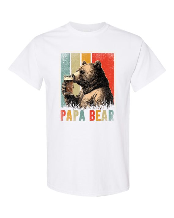 PAPA BEAR  - T-shirt Col Rond Pour Adultes