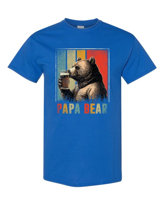 PAPA BEAR  - T-shirt Col Rond Pour Adultes