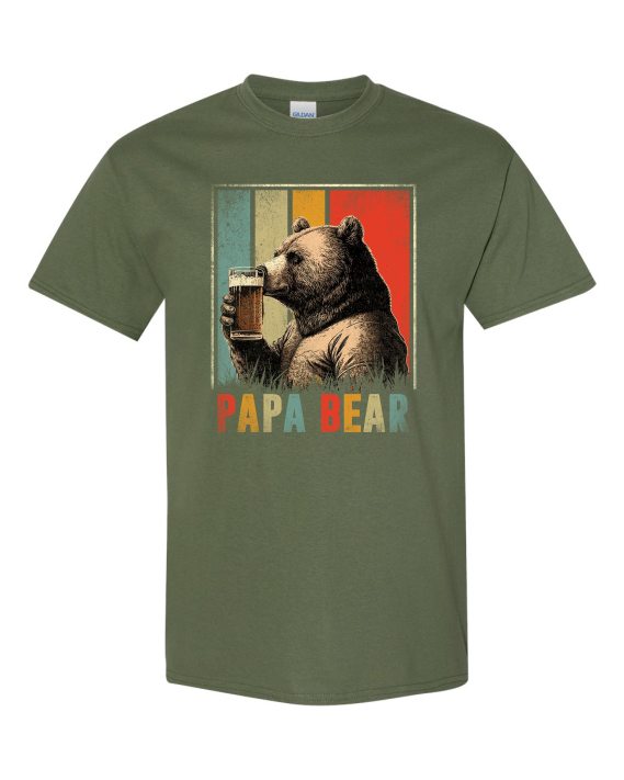 PAPA BEAR  - T-shirt Col Rond Pour Adultes