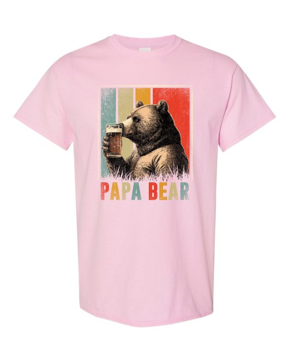 PAPA BEAR  - T-shirt Col Rond Pour Adultes