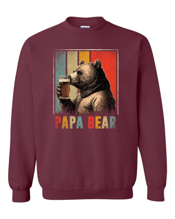 PAPA BEAR  - Cotton Ouaté Col Rond (Unisexe) Pour Adultes