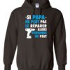 SI PAPA NE PEUT PAS WHITE  - Adult Hooded Sweatshirt (Unisex)