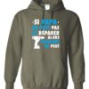 SI PAPA NE PEUT PAS WHITE  - Adult Hooded Sweatshirt (Unisex)