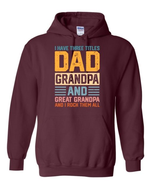 THREE TITLES DAD - Cotton Ouaté Kangourou (Unisexe) Pour Adulte
