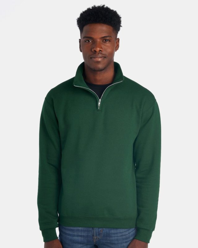 JERZEES NuBlend 1/4-Zip Cadet Collar Sweatshirt - 50/50 Cotton Poly Pill-Resistant Fleece, Oxford, X-Large - View #12