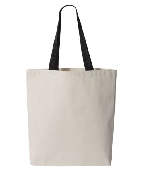 Sac fourre-tout en toile Q-Tees de 11L avec poignées de couleur contrastante