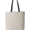 Q-Tees 11L Canvas Tote with Contrast-Color Handles