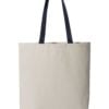 Q-Tees 11L Canvas Tote with Contrast-Color Handles