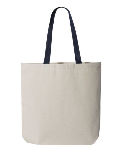 Q-Tees 11L Canvas Tote with Contrast-Color Handles