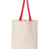 Q-Tees 11L Canvas Tote with Contrast-Color Handles
