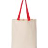 Q-Tees 11L Canvas Tote with Contrast-Color Handles
