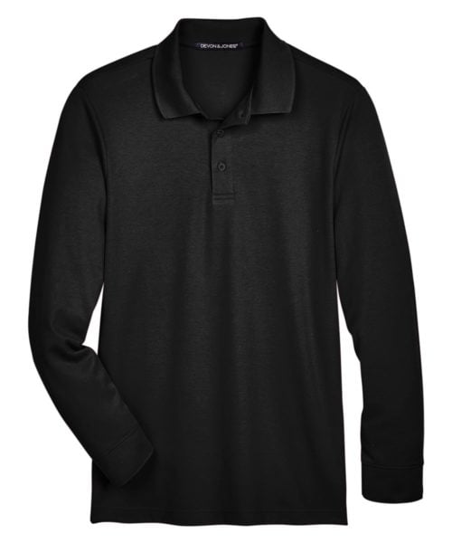 Men's CrownLux Performance® Plaited Long Sleeve Polo