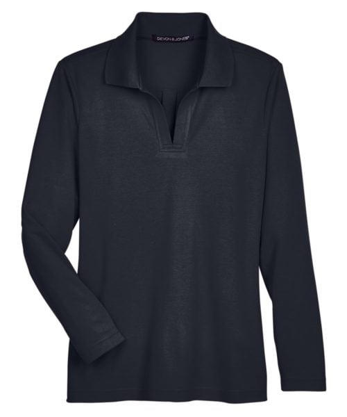 Women's CrownLux Performance® Plaited Long Sleeve Polo