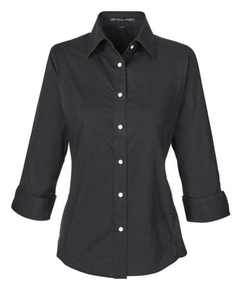 Women's Perfect Fit™ Three-Quarter Sleeve Stretch Poplin Dress Shirt
