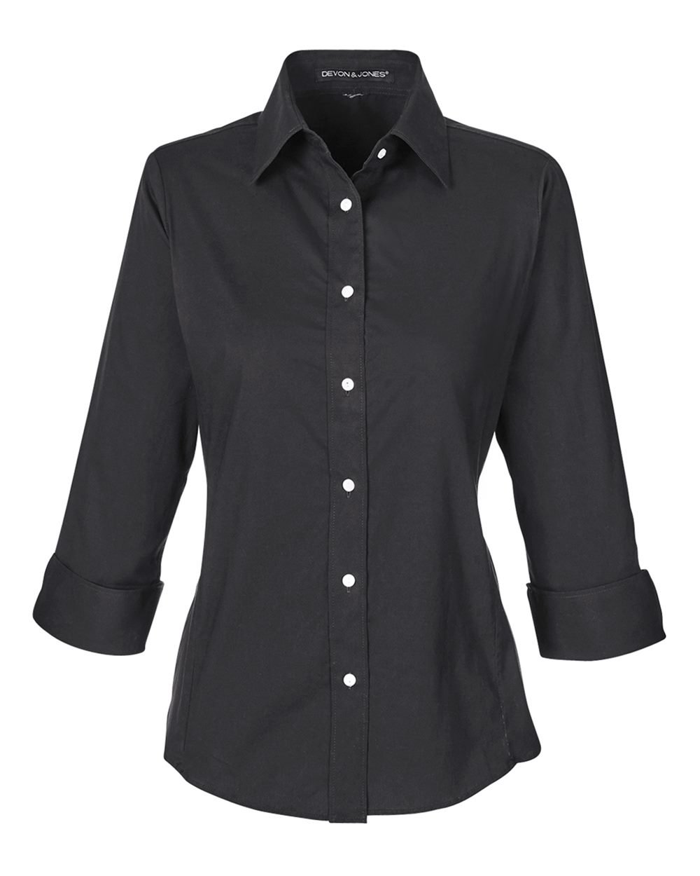 Women’s Perfect Fit™ Three-Quarter Sleeve Stretch Poplin Dress Shirt