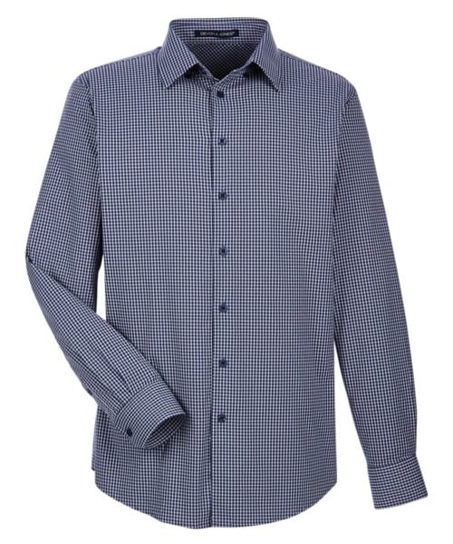 Men's CrownLux Performance® Tonal Mini Check Woven Dress Shirt