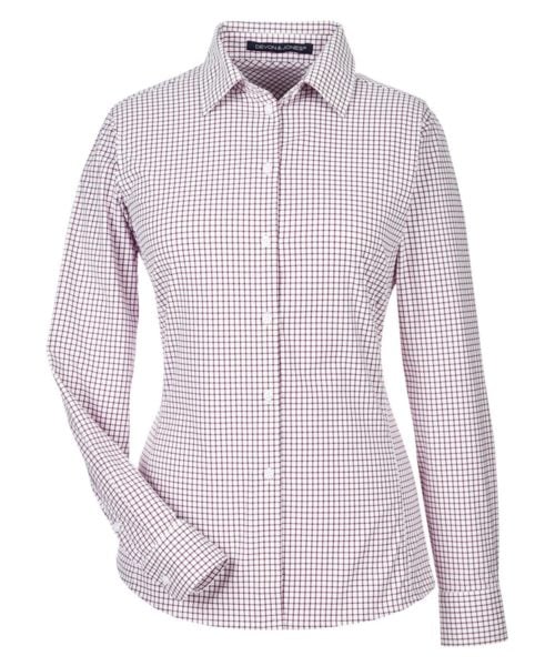 Women's CrownLux Performance® Micro Windowpane Woven Dress Shirt