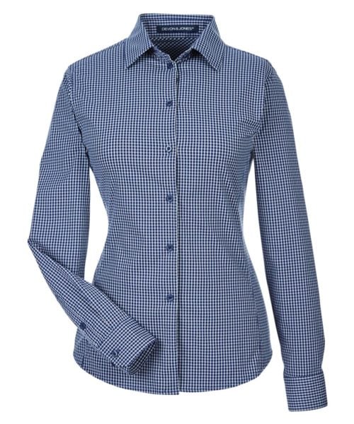 Women's CrownLux Performance® Tonal Mini Check Woven Dress Shirt