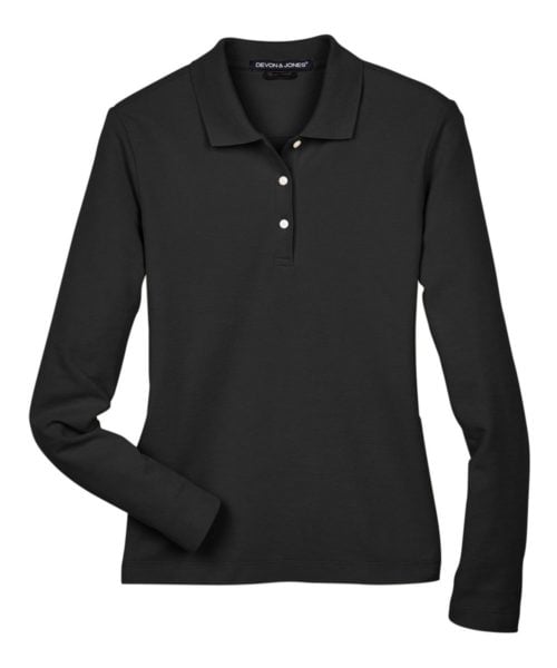 Women's Pima Piqué Long Sleeve Polo