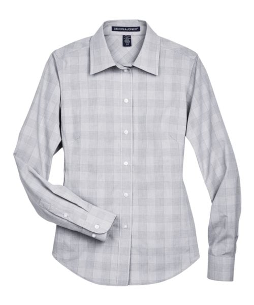 Women's Crown Collection® Glen Plaid Woven Dress Shirt