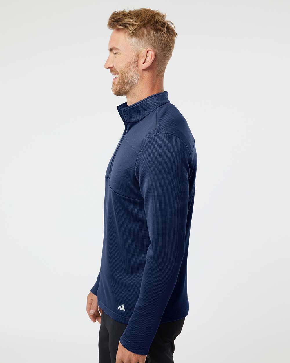 Pull à fermeture éclair quart de tour double tricot à trois bandes pour homme - Image 13