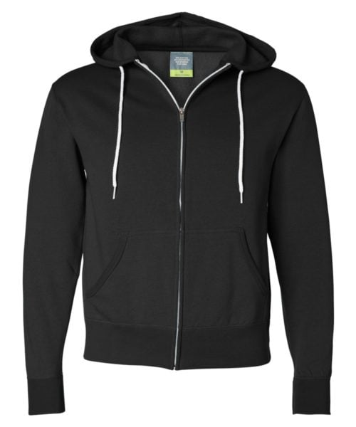 Unisex Lightweight Full-Zip Hooded Sweatshirt