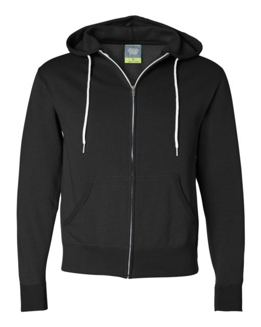 Unisex Lightweight Full-Zip Hooded Sweatshirt